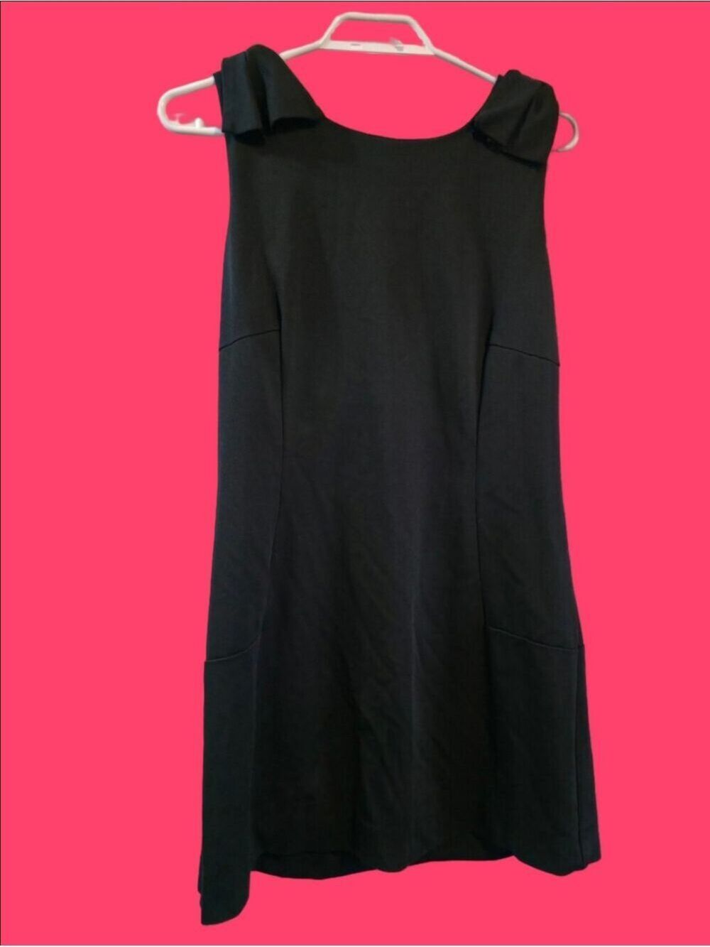 4/$67 Deal! Katherine Barclay Black Midi Dress with Subtle Shoulder Detail